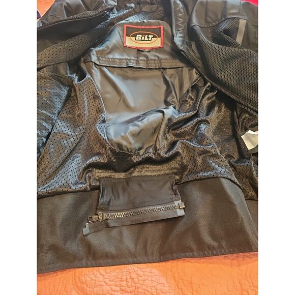 Bilt Motorcycle Jacket Size L Black Padded Back & Arms Mesh Front Used - Picture 10 of 12